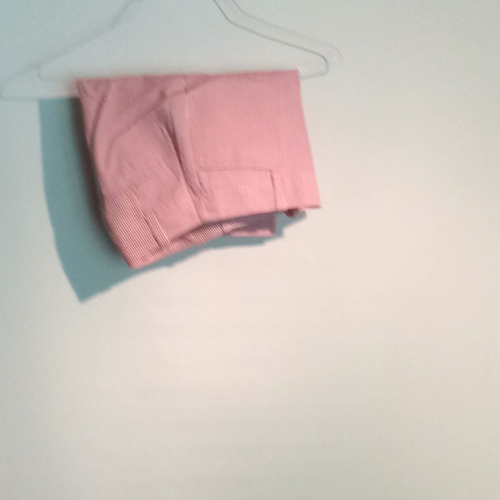 Red and white seersucker shorts